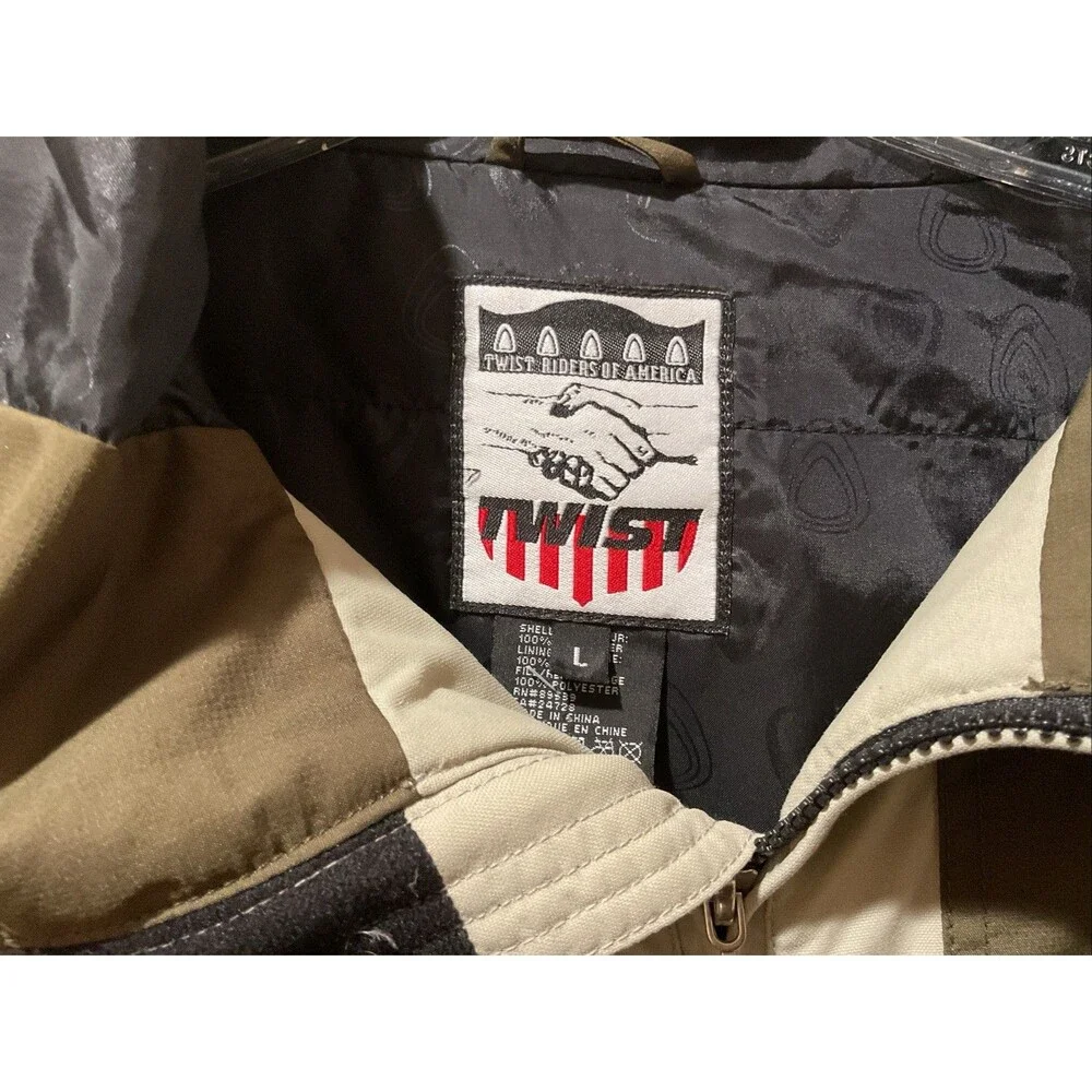 Twist Vintage 1990s-2000s Men Hooded Snowboarding Outerwear Jacket Zip Up